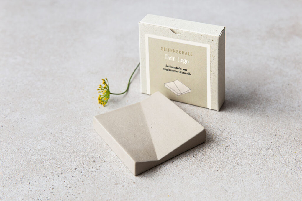 Keramik Seifenschale Natural mit Logo